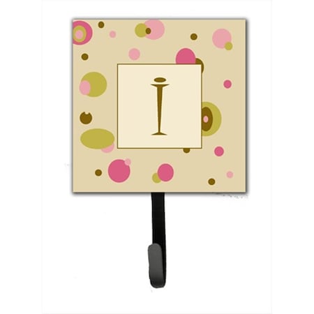 Jensendistributionservices Letter I Initial Monogram - Tan Dots Leash Holder Or Key Hook MI1706813
